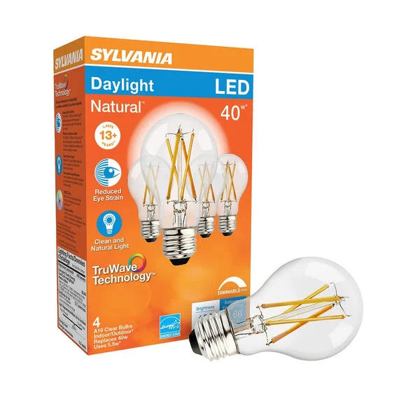 Sylvania 49826 A19 LED Bulb Clear 450 Lumens Energy Efficient Lighting