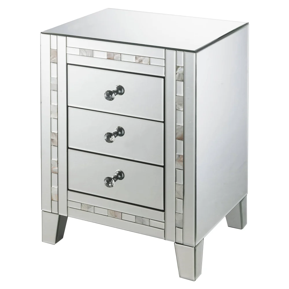 ACME Nasa Rectangular Accent Table Mirrored Mother Pearl