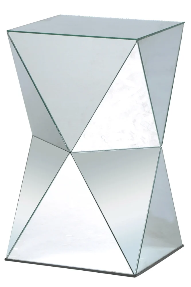 Clear Mirror Harlequin Mirrored Pedestal Table Elegant Accent Table