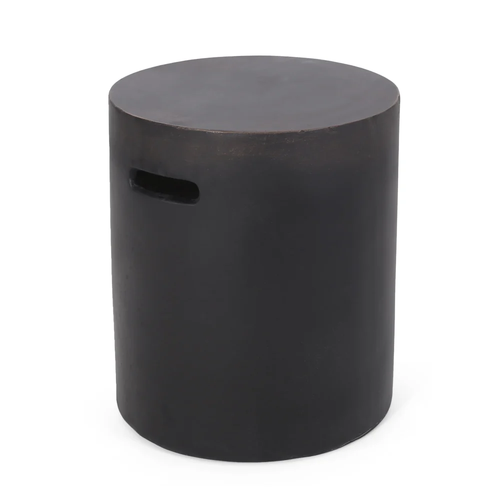 Baxton Lightweight Concrete Outdoor Side Table Antique Copper Garden Table