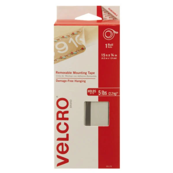 Velcro 95179 Removable Mounting Tape 15 Feet x 3/4 Inch Strips