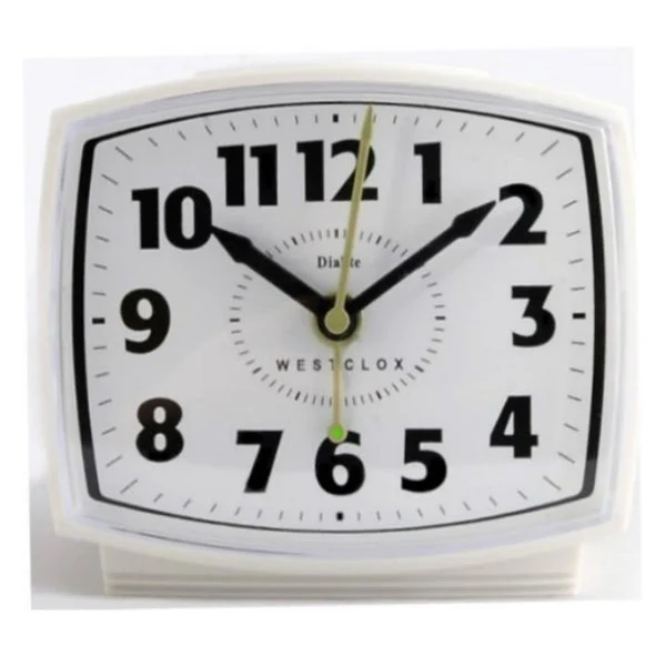 Westclox 22192 White Electric Alarm Clock with Easy Set Features
