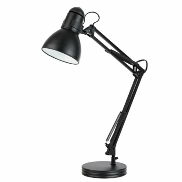 Globe Electric 12712 Architect Swing Arm Desk Lamp Black Finish Adjustable Light