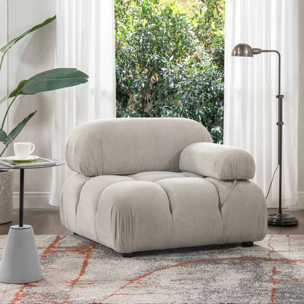 Marcel 36 Bubble Modular Modern Lounge Arm Chair Pebble Gray Corduro