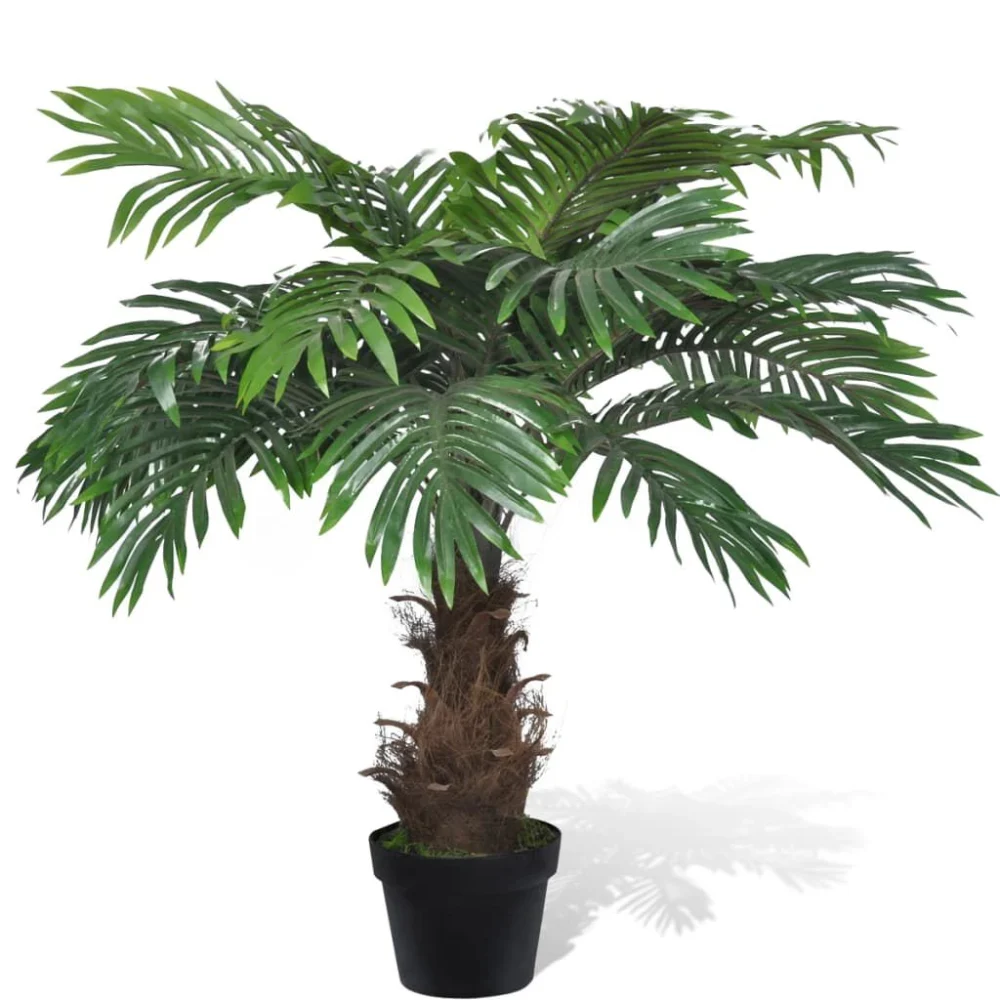 Lifelike Artificial Cycas Palm Tree 31 Inches with Pot Indoor Outdoor Decor