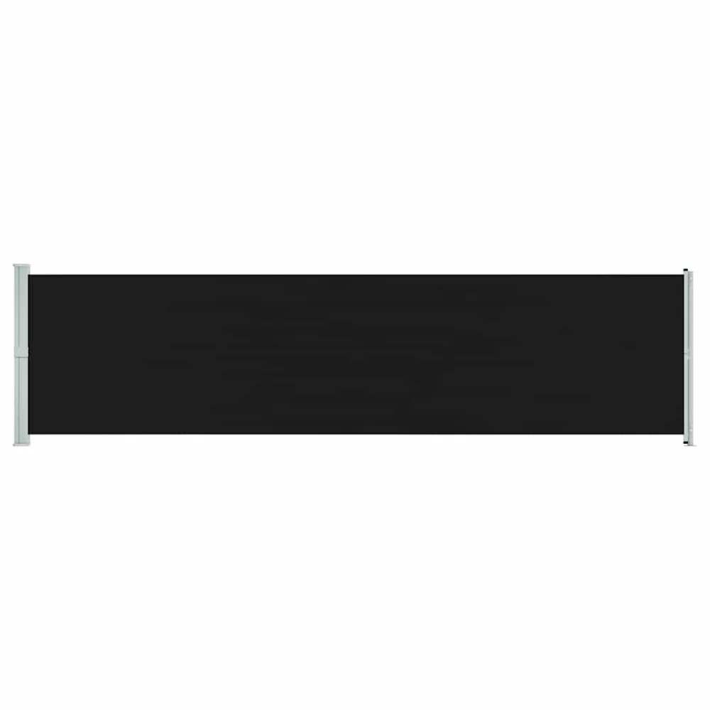 Patio Retractable Side Awning 236.2x63 Inches Black Sun Shade
