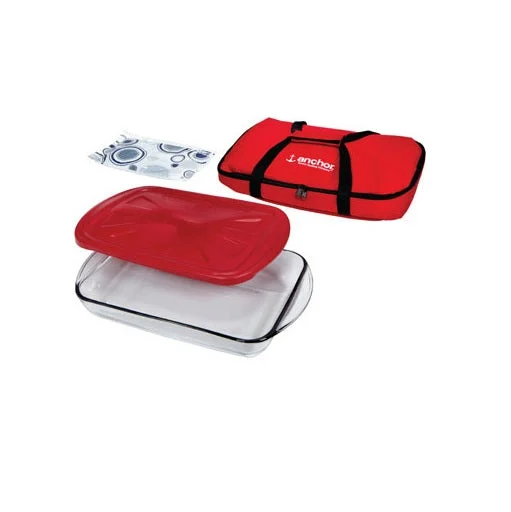 Anchor Hocking 91087 Portable 4 Piece Insulated Bake Ware Set 9" x 13" for Baking