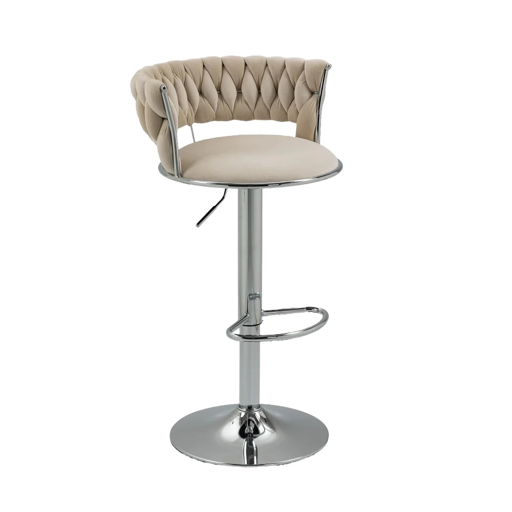 Coolmore Swivel Counter Height Bar Stools with Back and Footrest, Set of 2 Modern Chairs for Kitchen Island