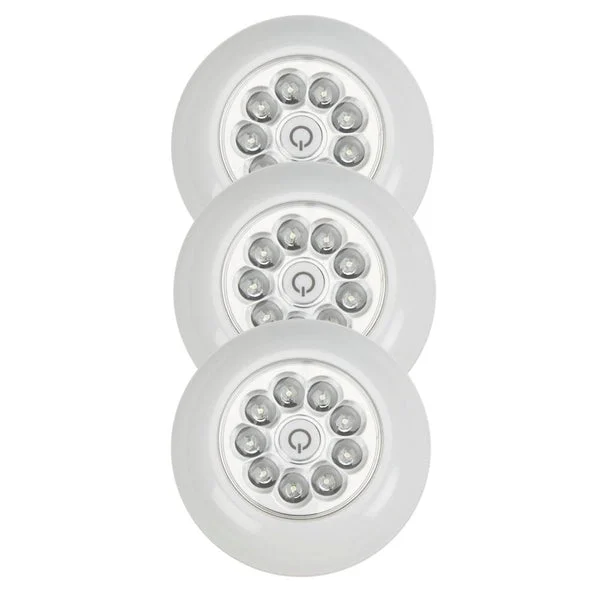 Fulcrum 30016-308 Wireless Stick-On Light 9-LED 3-Pack for Anywhere Lighting