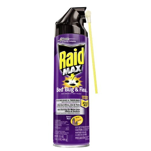 Raid Max 73798 Bed Bug & Flea Killer 17.5 Oz Spray for Mattresses and Furniture