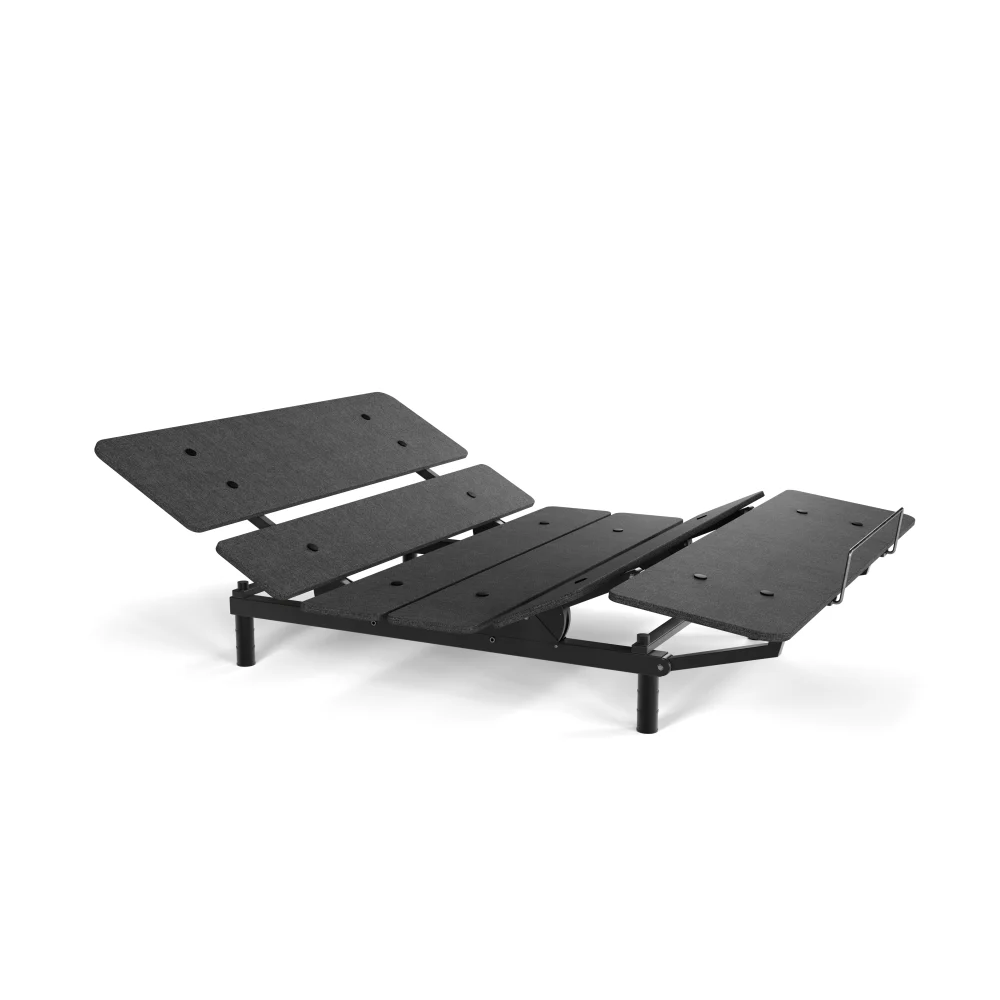 Cosmo Sydney Customizable Bed Frame Cal King Black Metallic Metallic and Timber