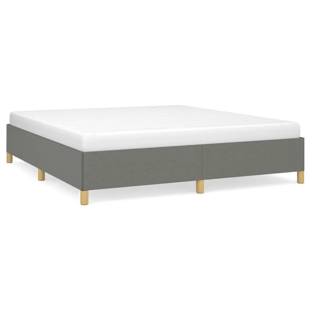 Dark Gray California King Bed Frame Without Mattress Fabric Platform