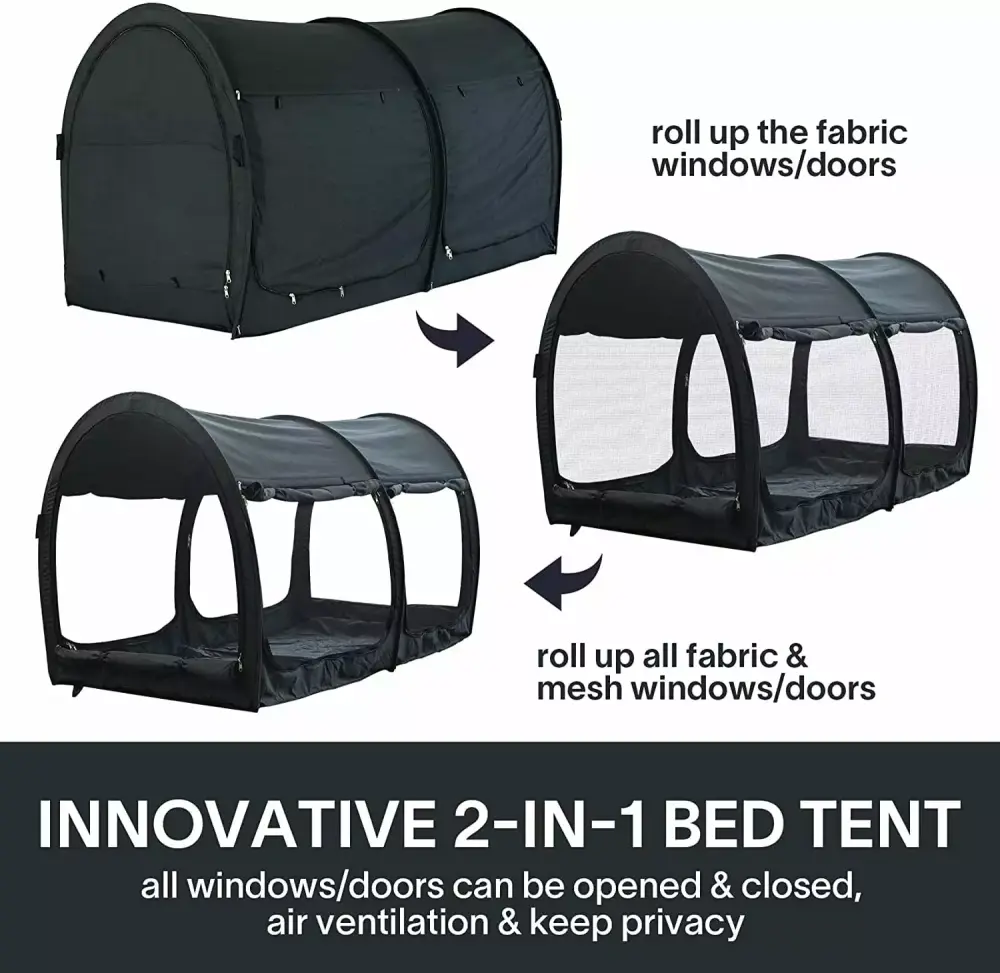 XHMXHM Pop Up Portable Privacy Space Sleeping Tent Twin Size Bed Tent