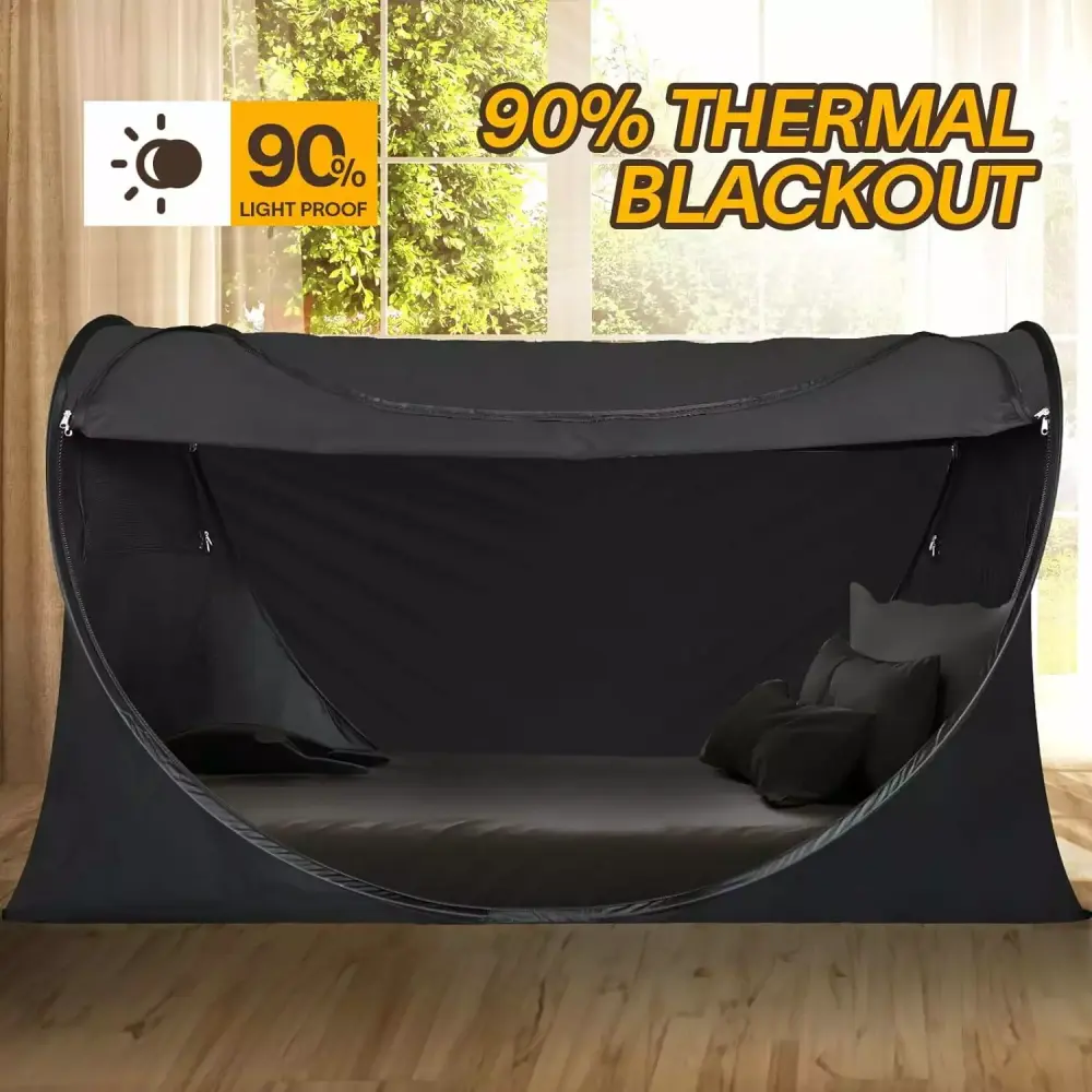 DONFU Privacy Pop Up Bed Tent for Twin Bed Blackout Breathable Mesh Sleep Pod