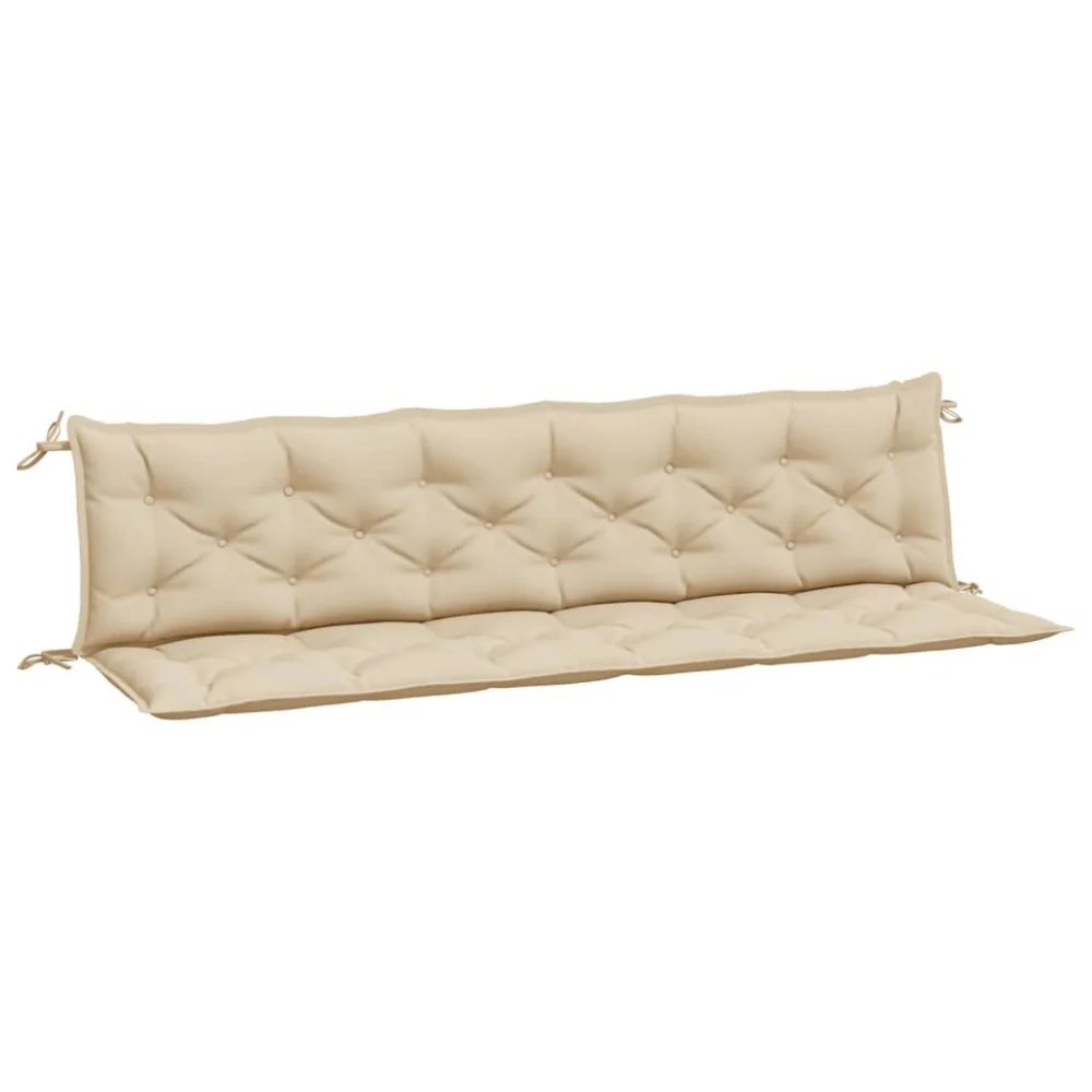 Garden Bench Cushions 2 Piece Set Beige 78.7x19.7x2.8 Inch Oxford Fabric Outdoor Seat Pads