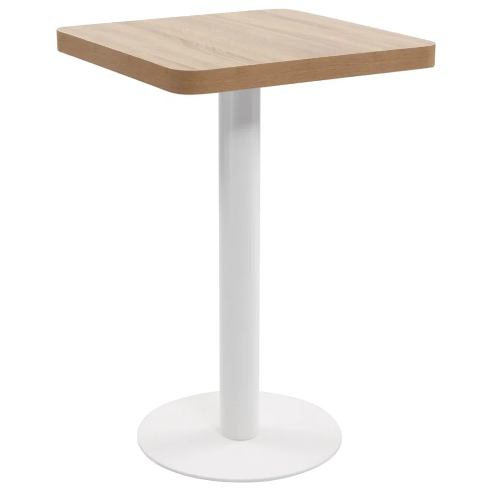 Light Brown MDF Bistro Table 19.7x19.7 Inches