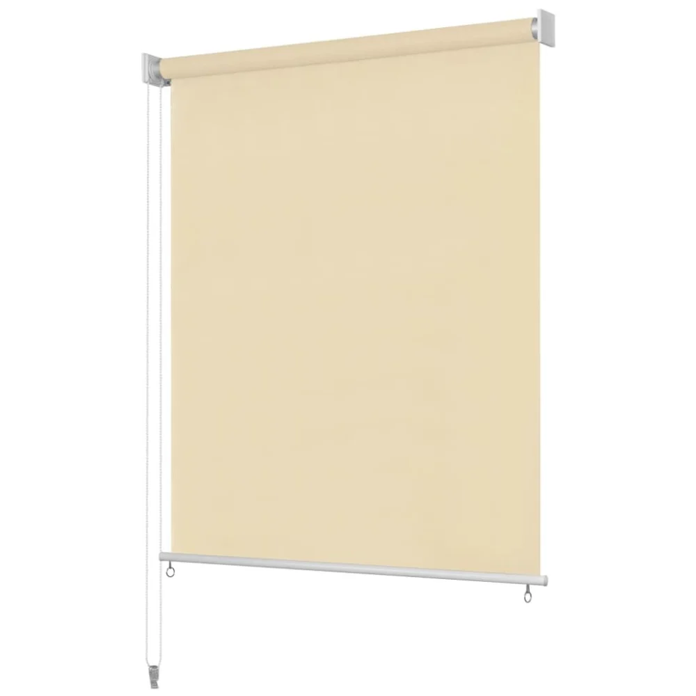 Outdoor Roller Blind 118.1x55.1 Inches Cream Sun Shade Privacy Screen