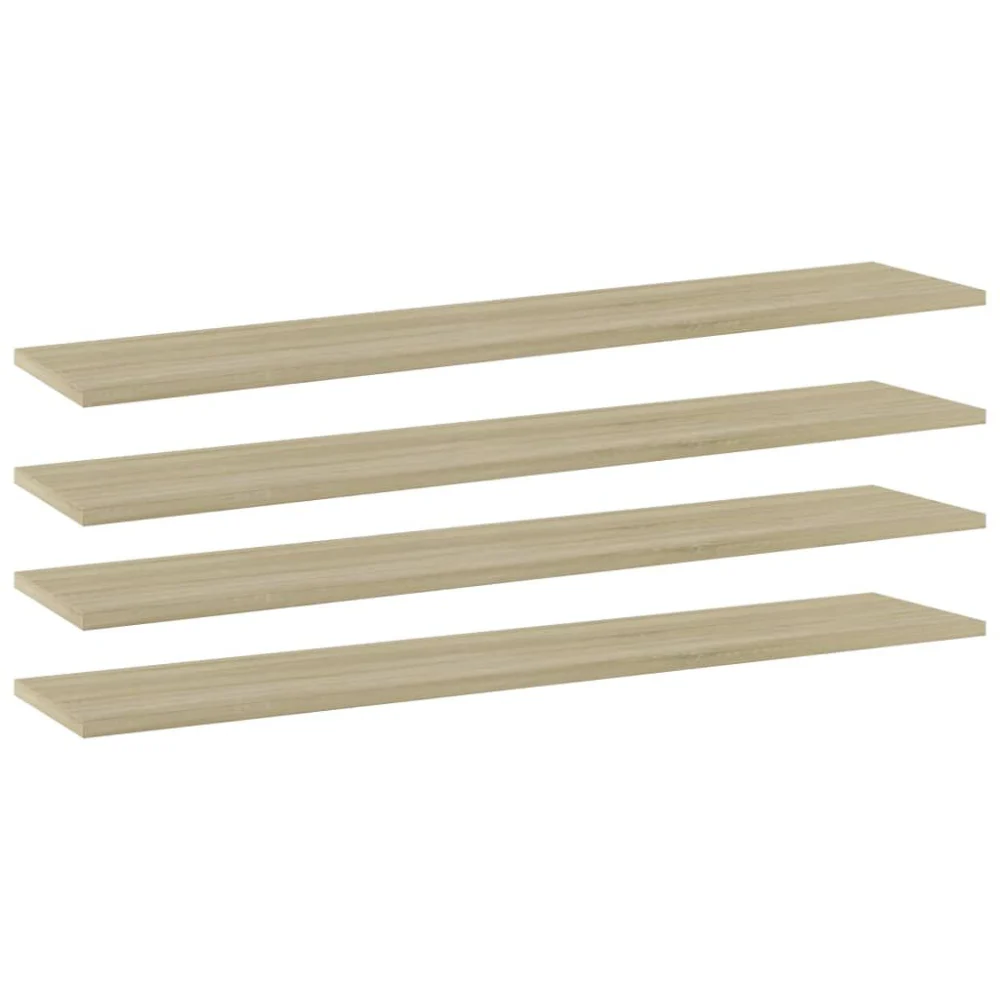 4 Pack Sonoma Oak Bookshelf Boards 39.4x7.9x0.6 Inches Engineered Wood