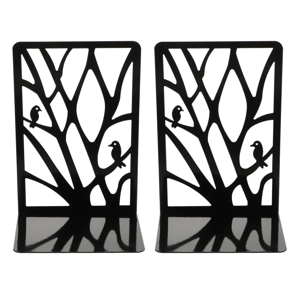 2 Pairs Bird Branches Book Stand End Table Top Bookshelf Kids Heavy Duty Bookend Stopper Storage Rack Child
