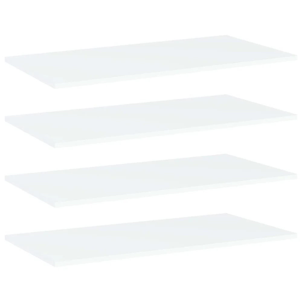 4 Pack White Engineered Wood Bookshelf Boards 31.5x15.7x0.6 Inches