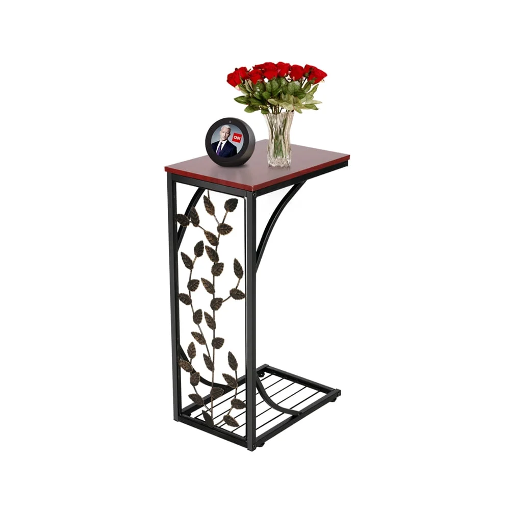 Sofa Side Table Snack Table C Shaped End Table for Living Room