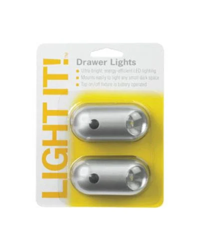 Fulcrum 20041-301 Silver LED Drawer Light for Cabinets and Closets