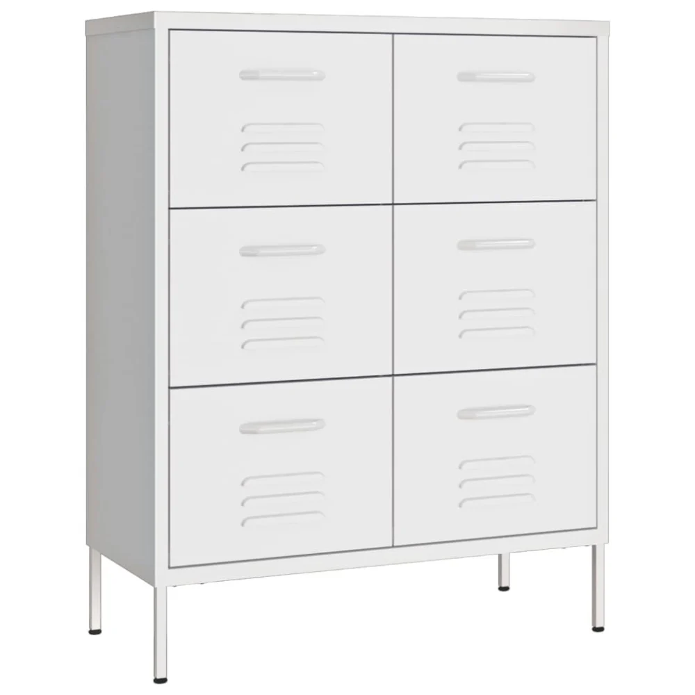 Drawer Cabinet White 31.5x13.8x40 Inches Steel Storage Organizer
