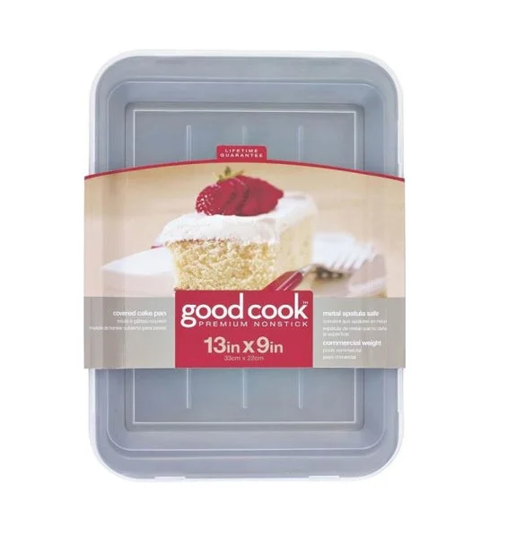 Good Cook 04009 Premium Non-Stick Covered Cake Pan 13" x 9"