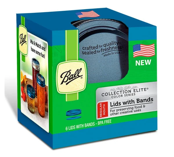 Ball 1440030012 Regular Mouth Lids and Bands Blue for Canning