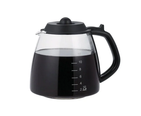 Medelco GL312BK Cafe Brew Replacement Glass Carafe 12 Cup for Coffee Makers