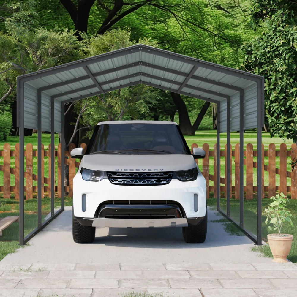 10 X 15 Ft Outdoor Carport Heavy Duty Canopy with Galvanized Steel Frame