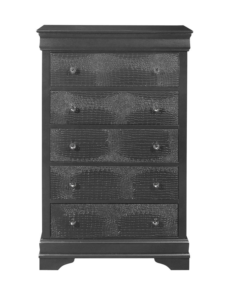 Shaker Crocodile Metallic Grey Chest Solid Timber MDF