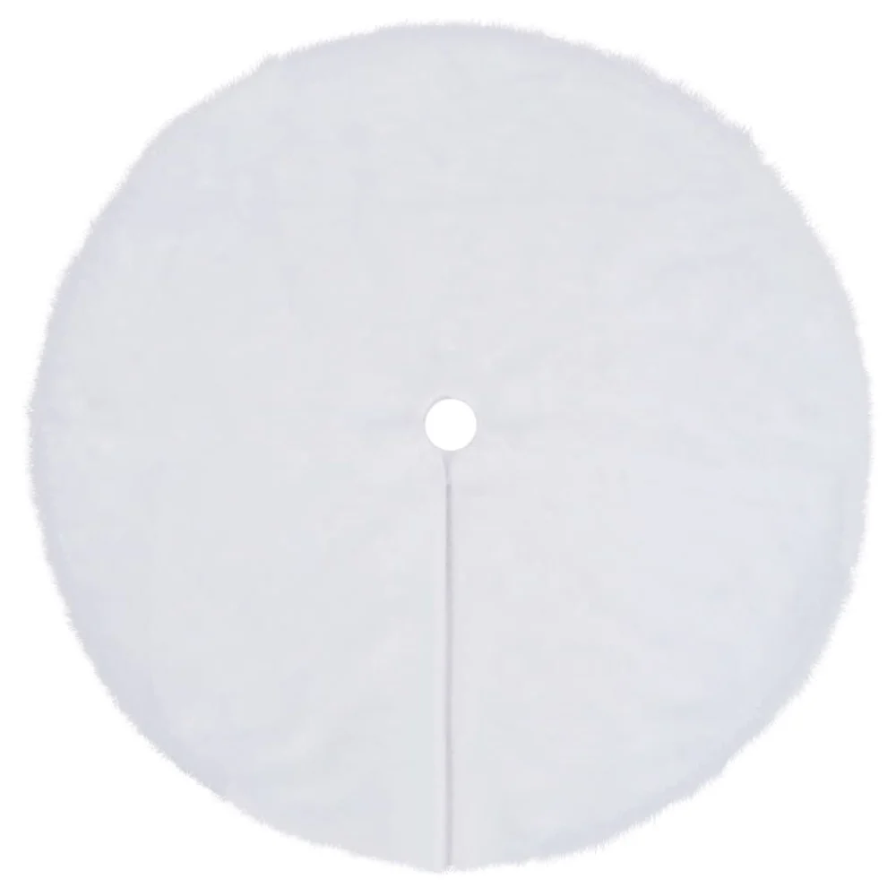 Christmas Tree Skirt White 48 Inches Faux Holiday Decoration