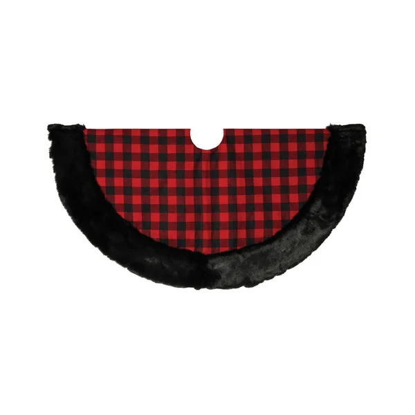 Worldwide Sourcing Christmas Tree Skirt Plaid 48 Inch Festive Holiday Decor