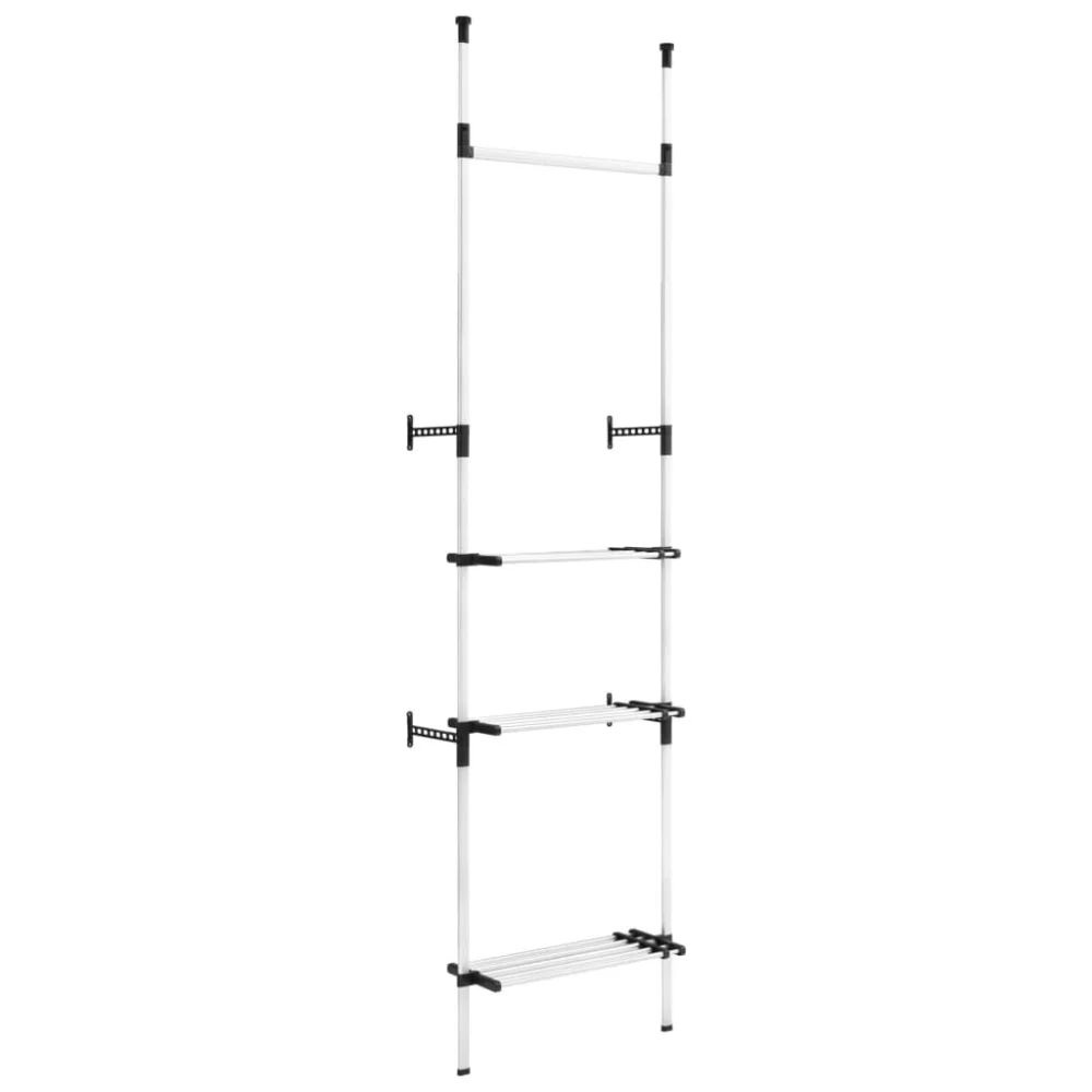 Aluminum Telescopic Wardrobe System with Rods and Shelf