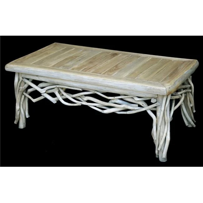 Coastal Teak Branch Coffee Table for Living Room