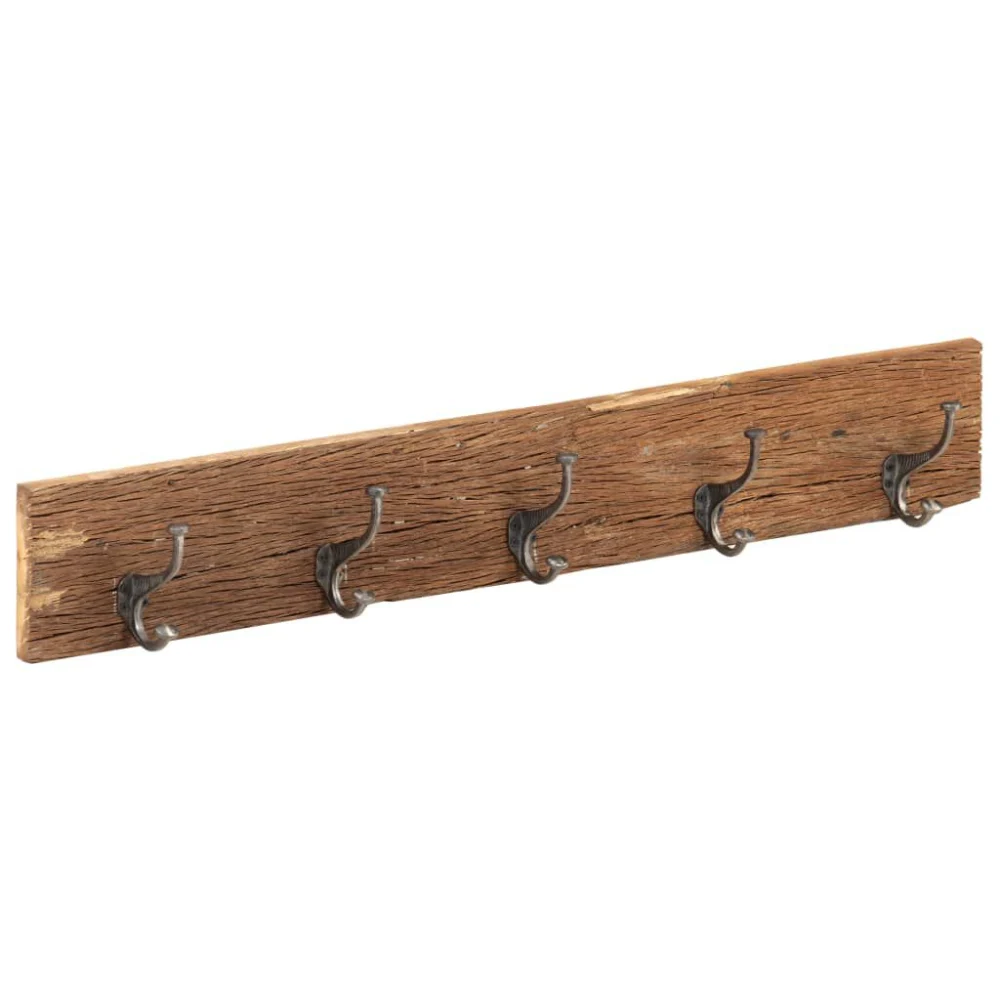 Hall Hanger with 5 Hooks 39.4x1x5.9 Inches Solid Reclaimed Wood Coat Rack