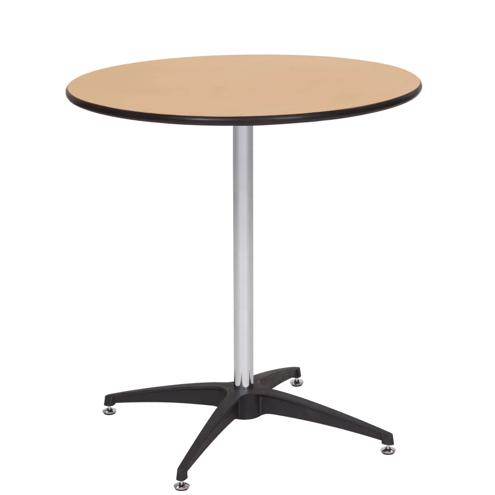 30 WFT Series Russian Birch Wood Round Cocktail Table with Rubber Edge 30 42 Kit