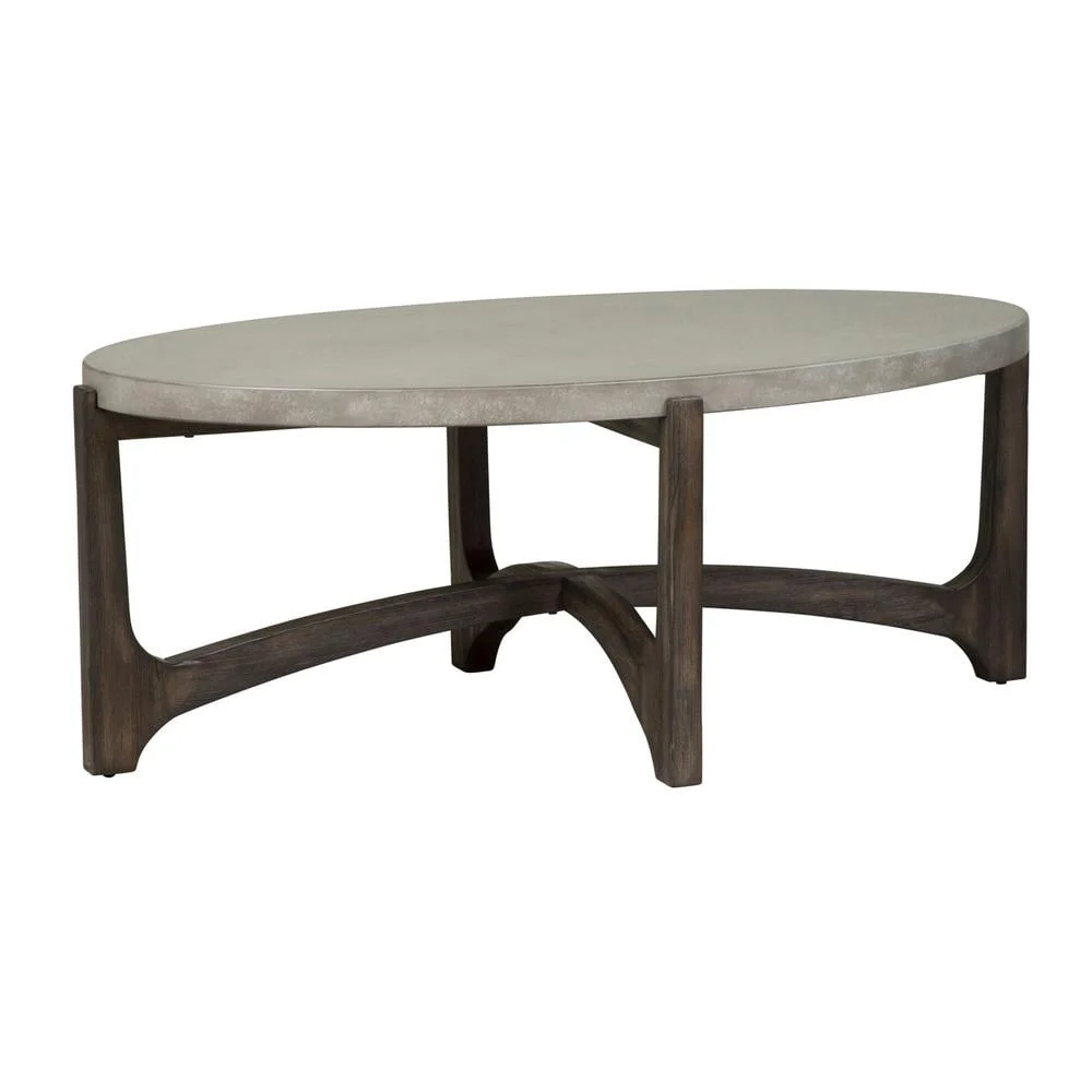 Cascade Dark Brown Oval Cocktail Table for Living Room Decor