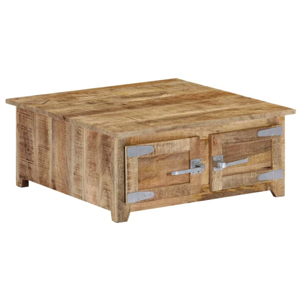Coffee Table 27.6x27.6x11.8 Inches Solid Mango Wood Living Room Table