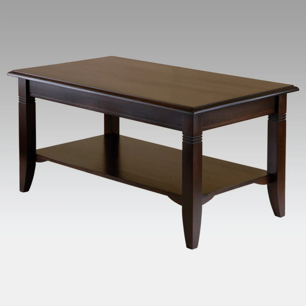 Winsome Wood Nolan Coffee Table Cappuccino Finish Rustic Living Room Center Table