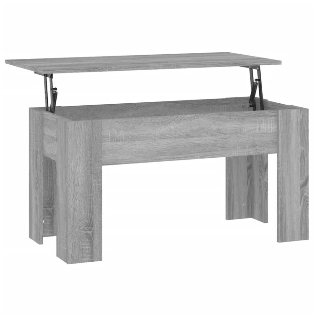 Gray Sonoma Coffee Table 39.8x19.3x20.5 Inches Engineered Wood Contemporary Living Room Center Table