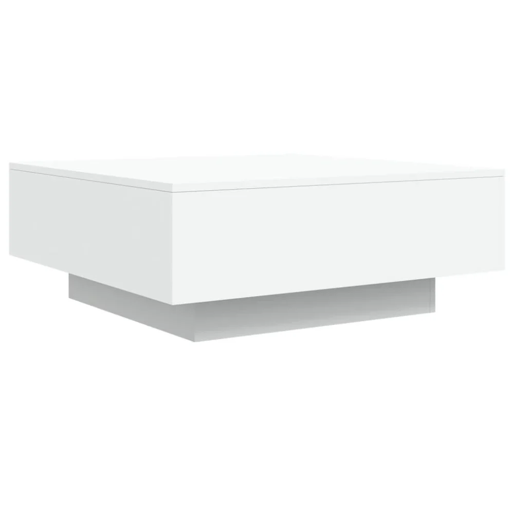 White 31.5x31.5 Inch Engineered Wood Coffee Table Large Square Contemporary