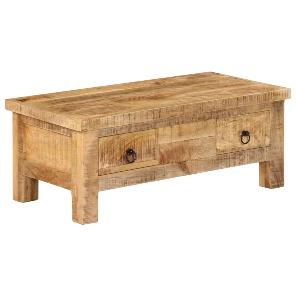 Andoer Coffee Table 35.4x17.7x13.8 Solid Mango Wood Living Room Furniture