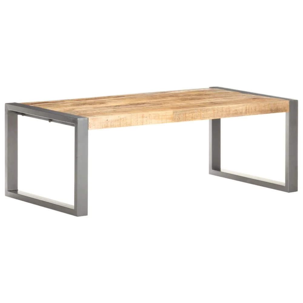 Coffee Table 43.3x23.6x15.7 Inches Rough Mango Wood Rustic Living Room Table