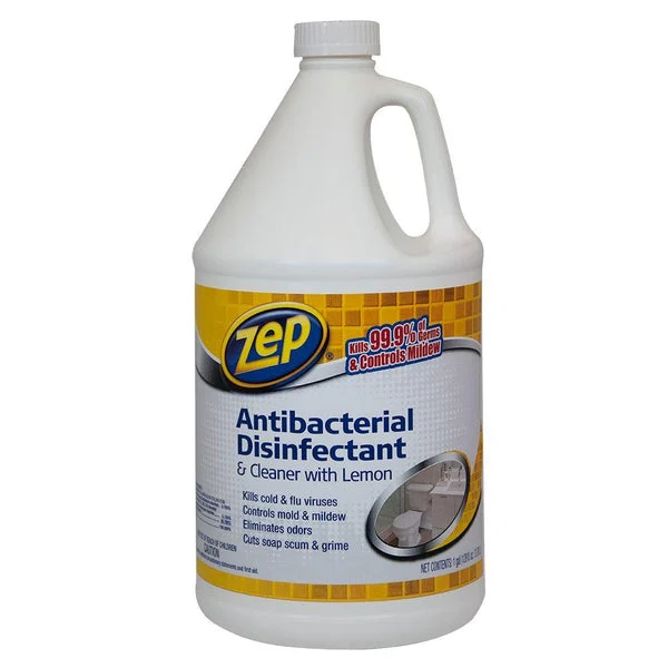 Zep Commercial ZUBAC128 Antibacterial Disinfectant Cleaner with Lemon Scent 1-Gallon