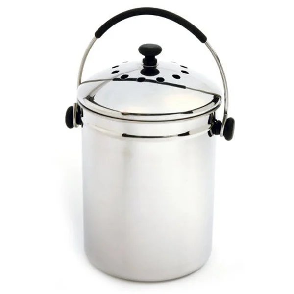 Norpro 95 GRIP-EZ Counter Top Compost Keeper Stainless Steel Kitchen Compost Bin