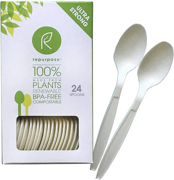 Repurpose RPR.UTS.4.MP20 Compostable High Heat Spoons 20 Count Eco-Friendly Utensils