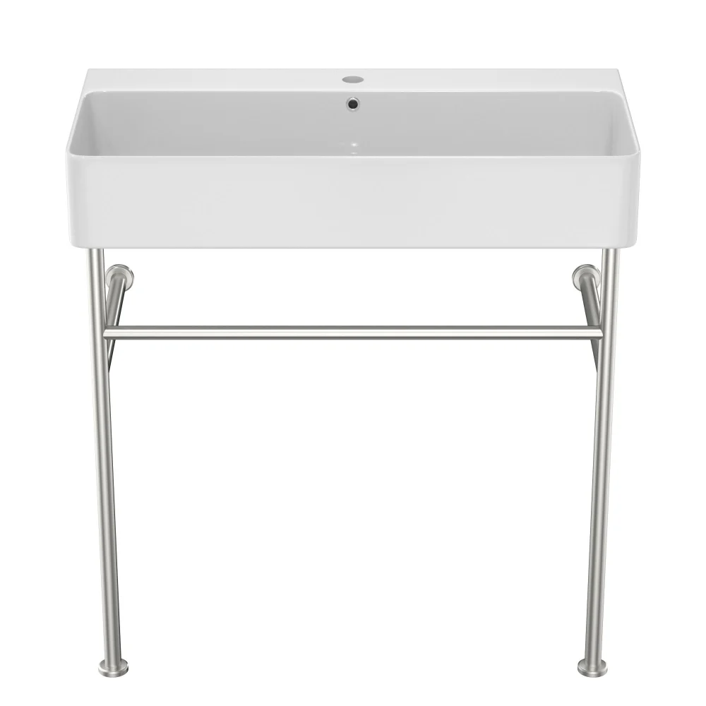 35 Porcelain Console Sink with Overflow White Bathroom Vanity