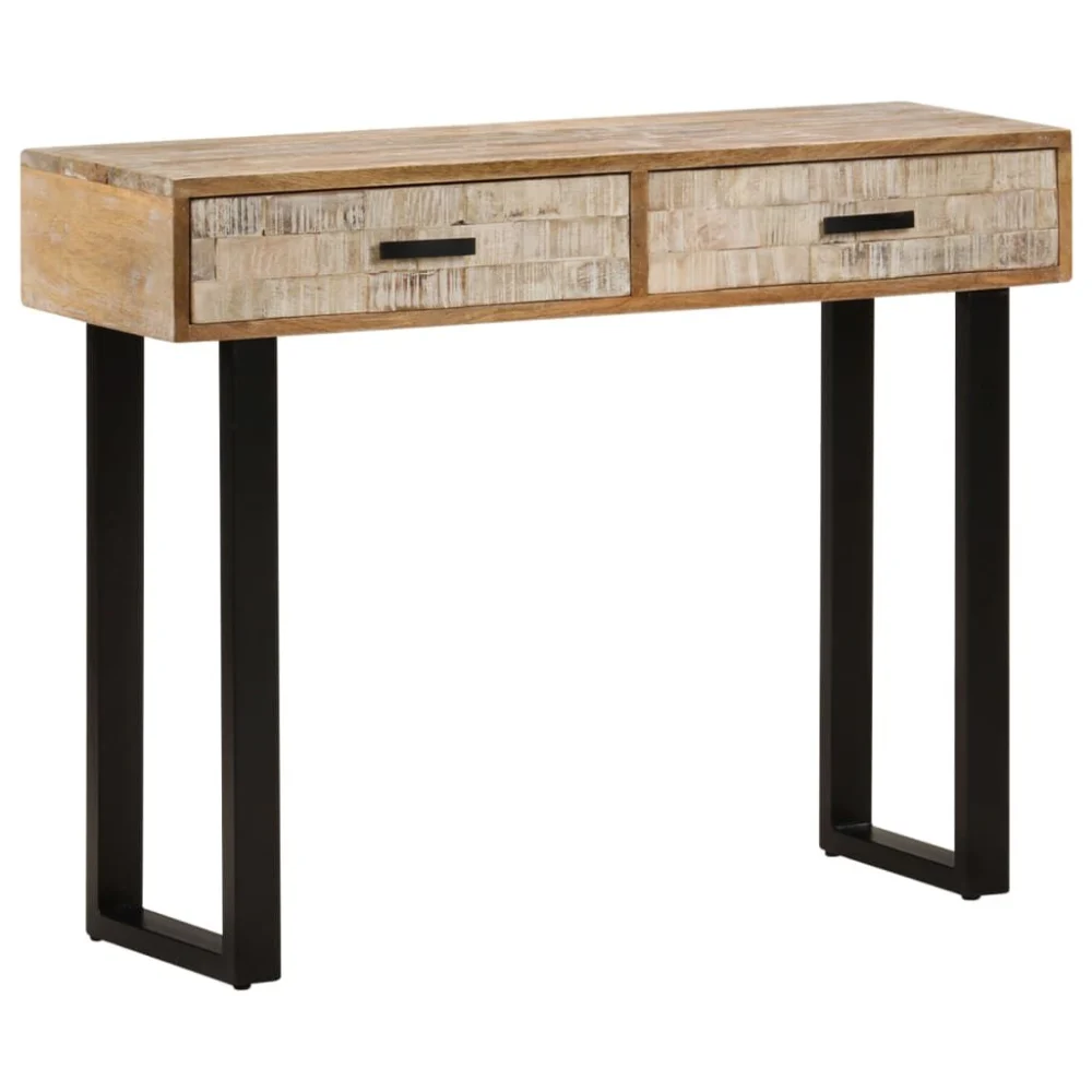 Console Table 39.4x11.8x29.5 Inches Solid Mango Wood Entryway Table